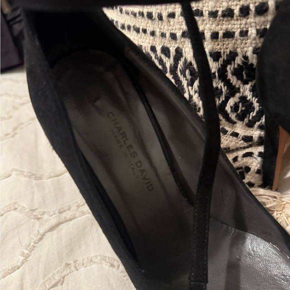 CHARLES DAVID || Black Suede Heels - Picture 3 of 4